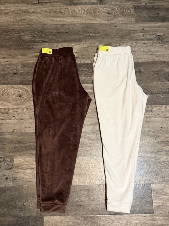 all in motion Pants - NWT All In Motion Velour Ribbed Jogger Bundle Cream Brown Size XL